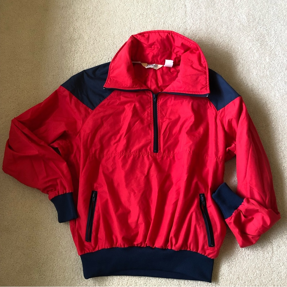 Vintage classic XL LL Bean blue and red windbreaker
